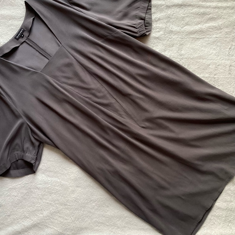 Universal Standard Marilyn Shift Dress Slate Gray Neutral Minimalist Pockets 18